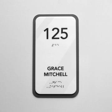 Acrylic Door Number Sign with Personalized Name — "Elegant" Design - Photo #9