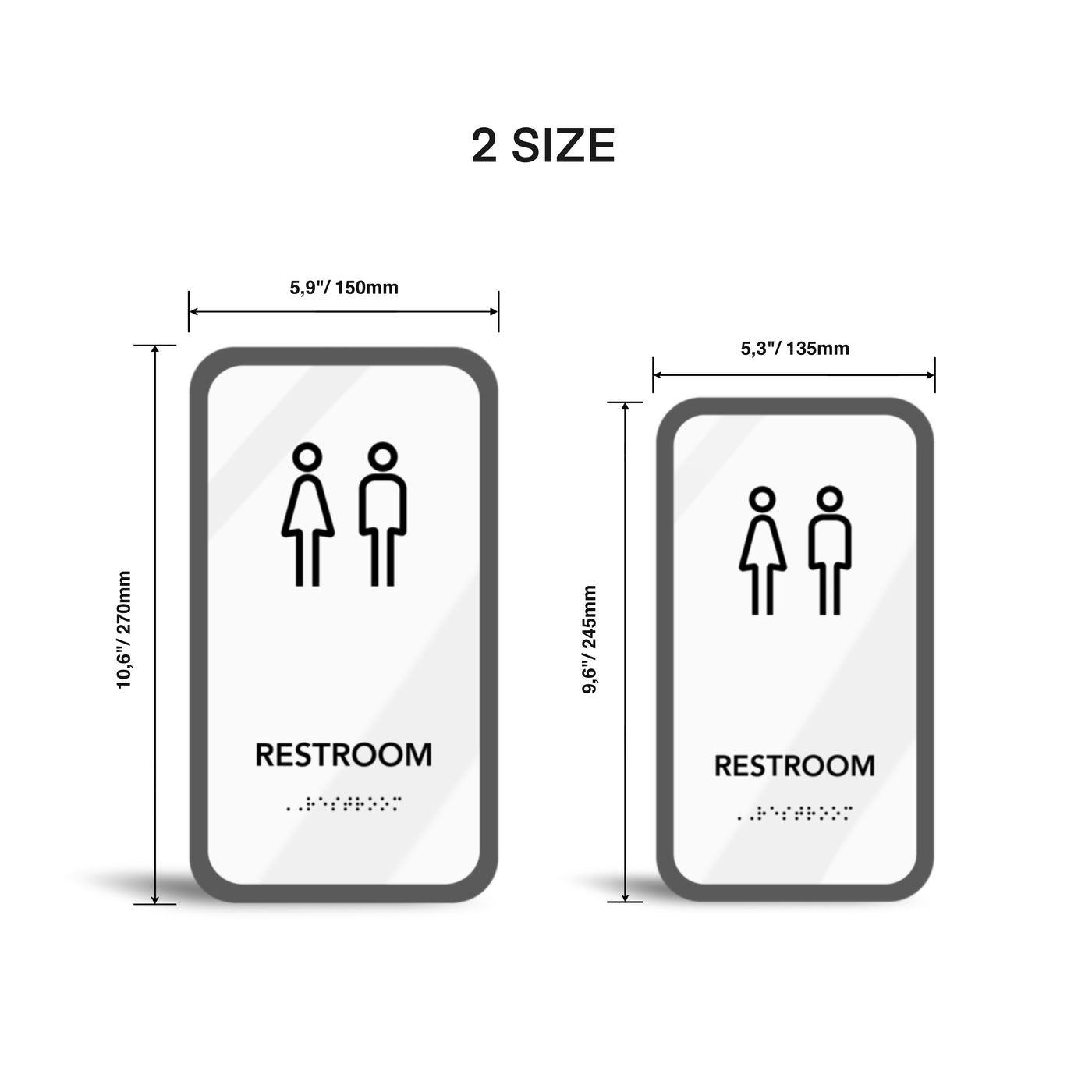 Acrylic WC Toilet Sign — "Elegant" Design