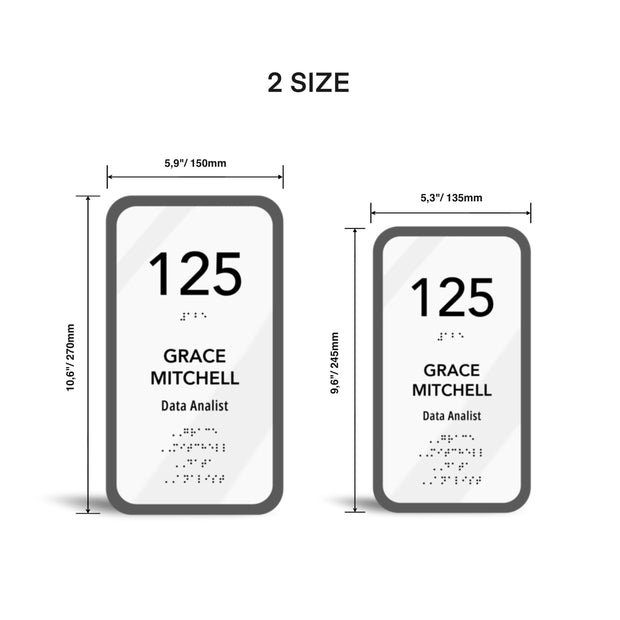 Acrylic Office Door Number Sign — "Elegant" Design