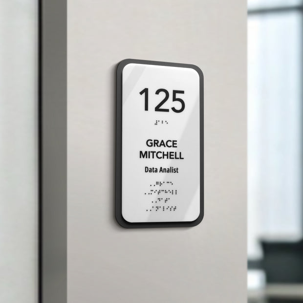 Acrylic Office Door Number Sign — "Elegant" Design