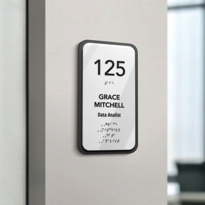 Acrylic Office Door Number Sign — 