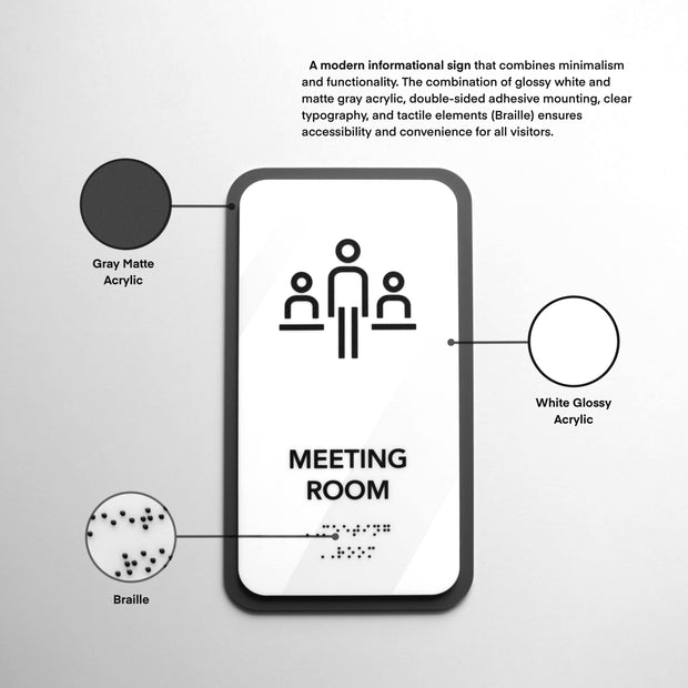 Acrylic Meeting Room Sign — "Elegant" Design