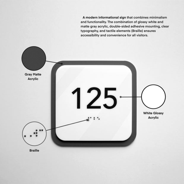 Acrylic Room Number Sign — "Elegant" Design