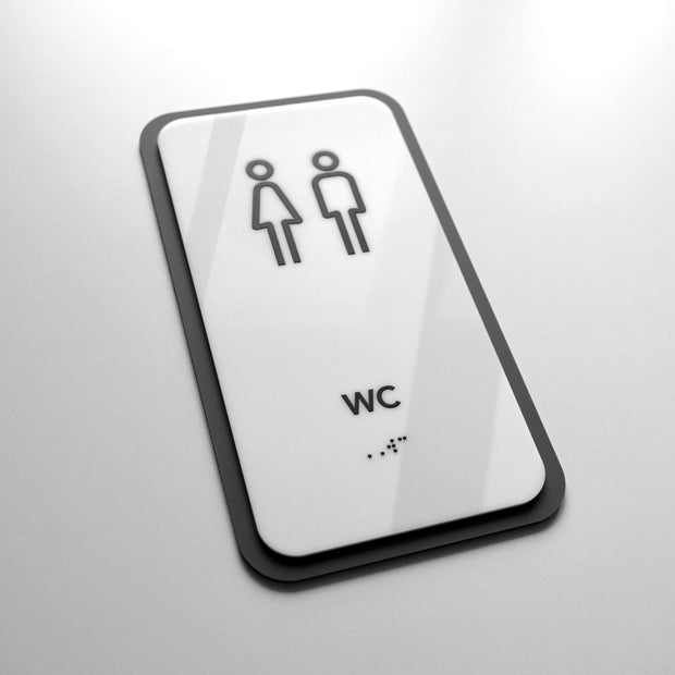 Acrylic WC Toilet Sign — "Elegant" Design