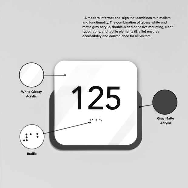 Custom Acrylic Door Number Sign — Elegant Design