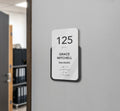 Vertical Acrylic Door Number Sign with Braille & Custom Text — "Elegant" Design - Photo #1