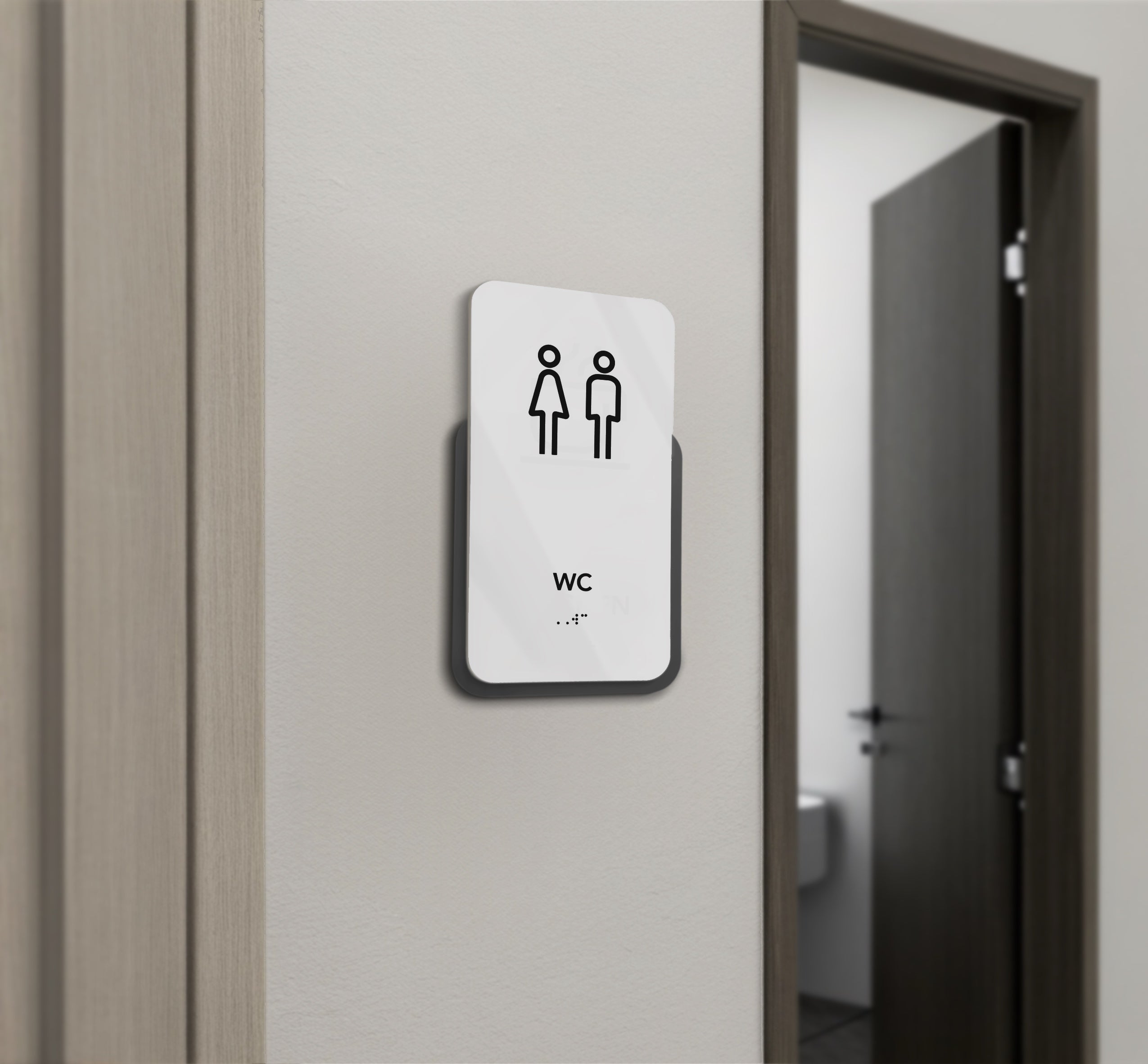 Wc Sign Classy Acrylic WC Restroom Sign —