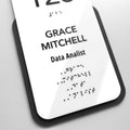 Vertical Acrylic Door Number Sign with Braille & Custom Text — "Elegant" Design - Photo #11