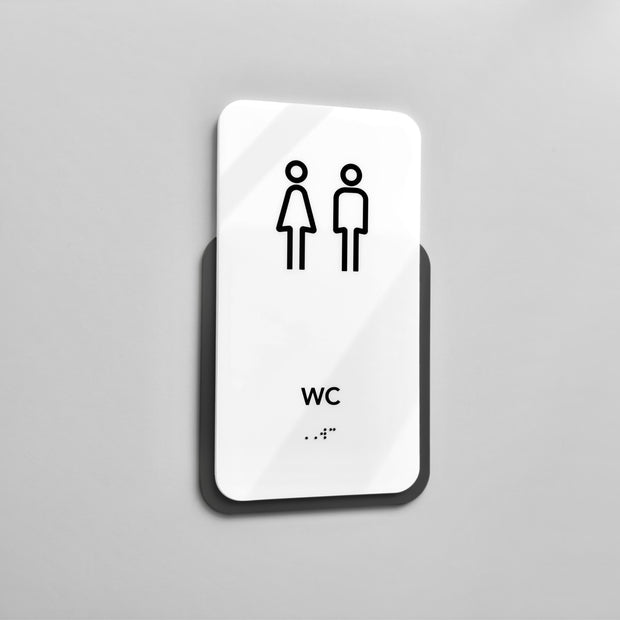 Acrylic WC Restroom Sign — "Elegant" Design