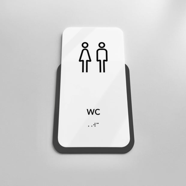 Acrylic WC Restroom Sign — "Elegant" Design