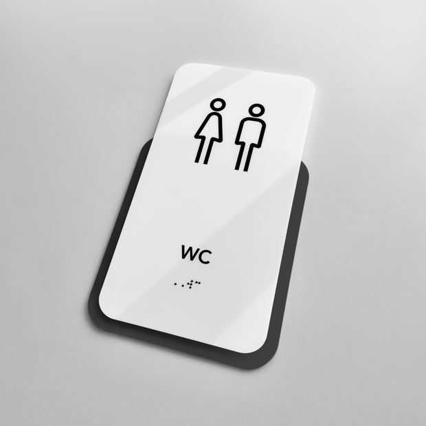 Acrylic WC Restroom Sign — "Elegant" Design