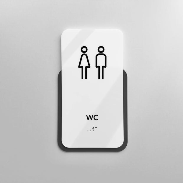 Acrylic WC Restroom Sign — "Elegant" Design