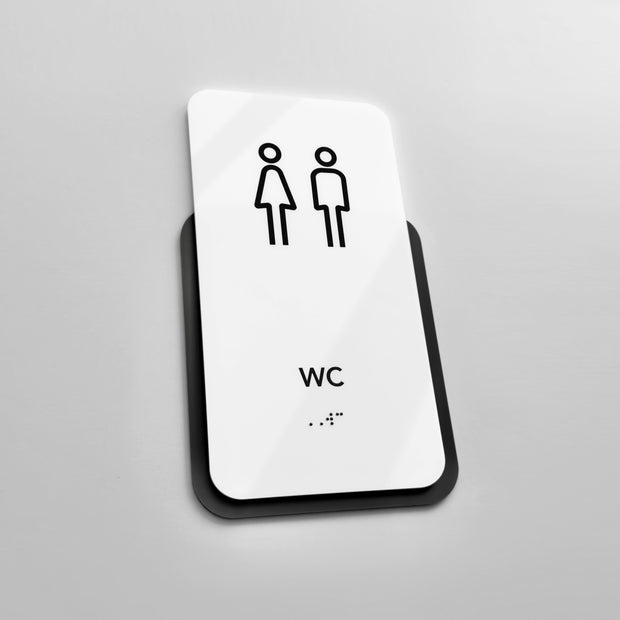 Acrylic WC Restroom Sign — "Elegant" Design