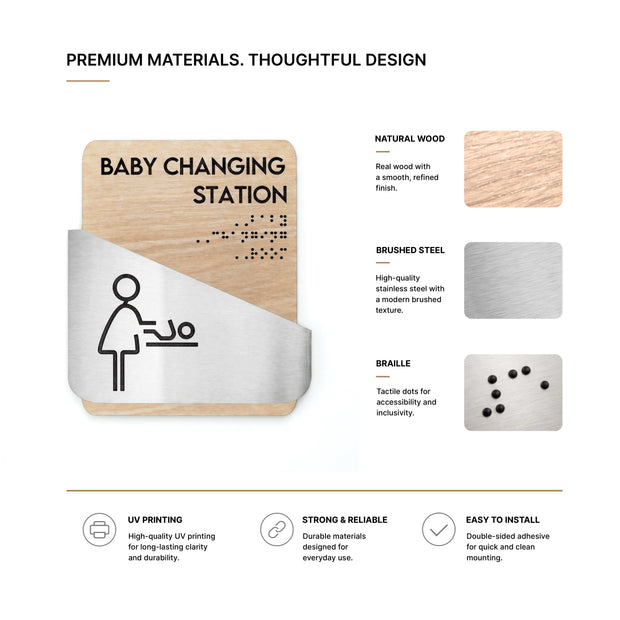 Fire Hydrant Sign: Wood & Stainless Steel — "Downhill" Design
