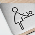 Utility Room Door Sign: Stainless Steel & Wood Plate — "Downhill" Design - Photo #8