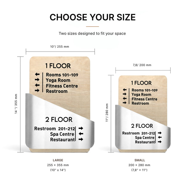 Wayfinding Sign: Custom Steel Wall Plate — "Downhill" Design