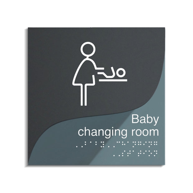 Baby Change Sign for Mother — "Gray Calm" Design