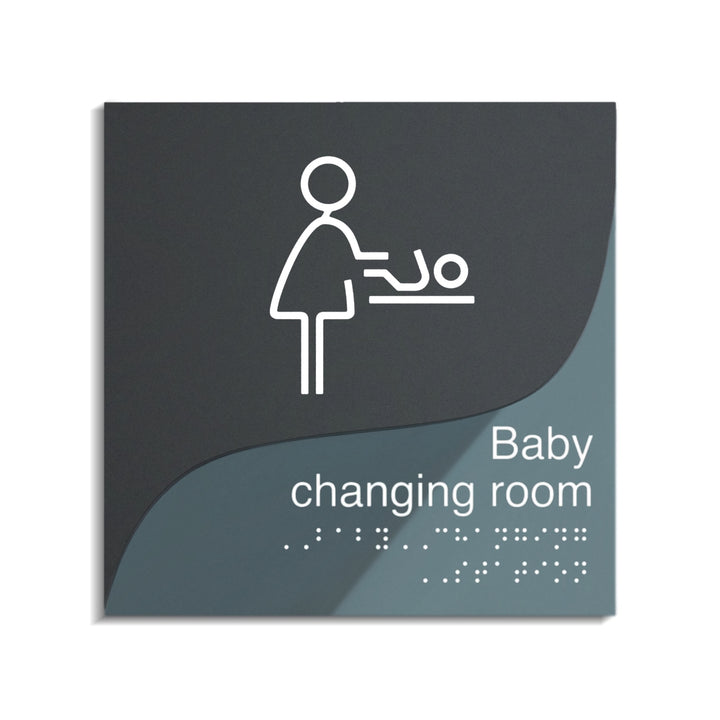 Baby Change Sign for Mother — "Gray Calm" Design