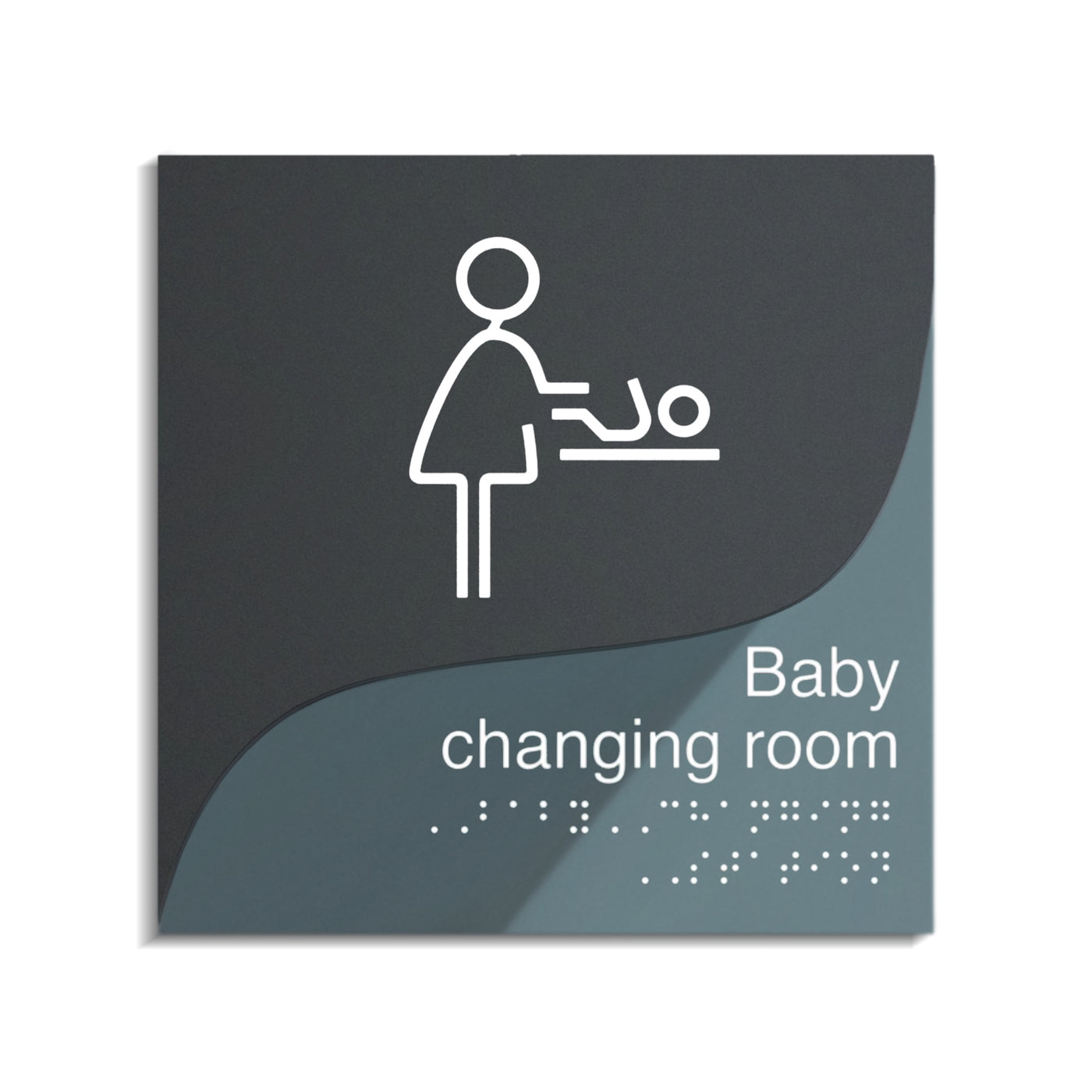 Baby Change Sign for Mother — "Gray Calm" Design