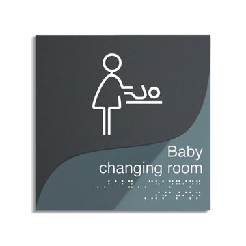 Baby Change Sign for Mother — "Gray Calm" Design - Photo #1