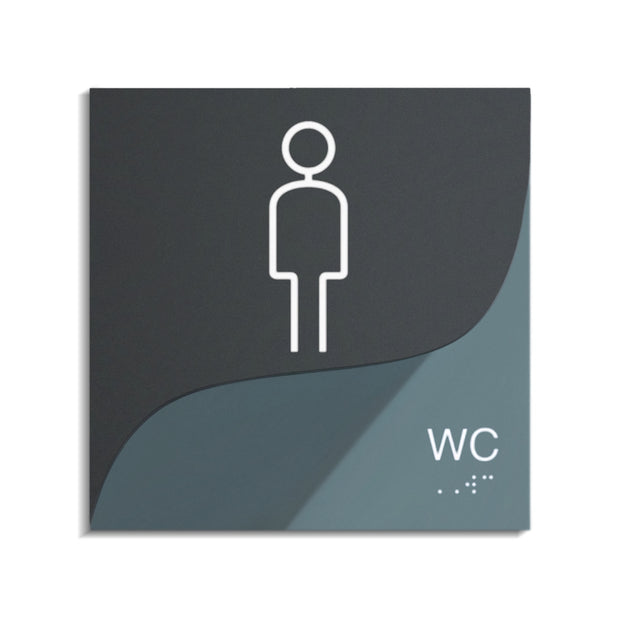 Men's Restroom Sign - Acrylic Sign - "Gray Calm" Design