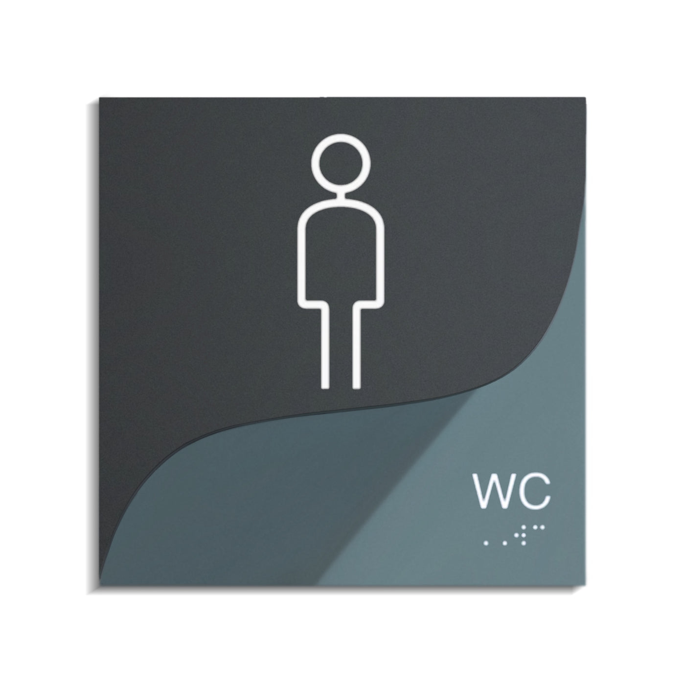 Men's Restroom Sign - Acrylic Sign - "Gray Calm" Design