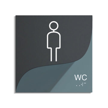 Men's Restroom Sign - Acrylic Sign - "Gray Calm" Design - Photo #1