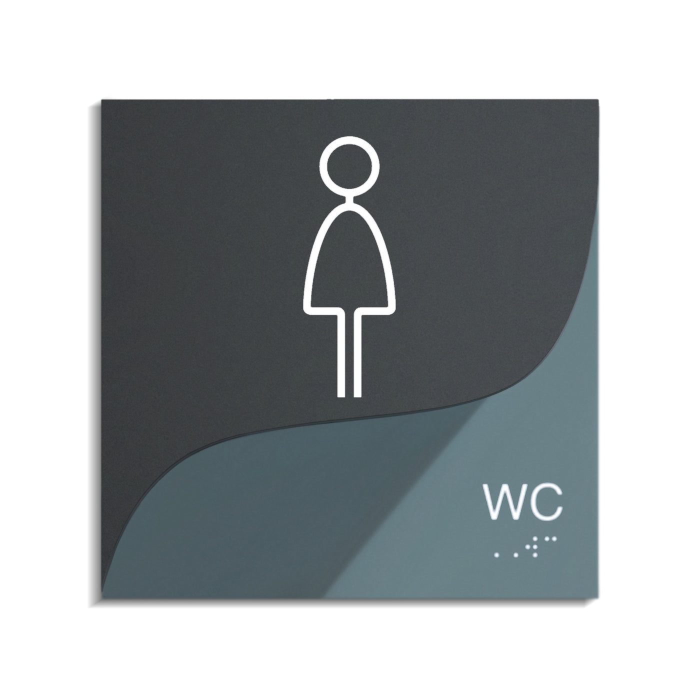 Woman Interior Sign for Restroom — "Gray Calm" Design