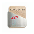 Fire Extinguisher Wall Sign: Wood & Stainless Steel — "Downhill" Design - Photo #1