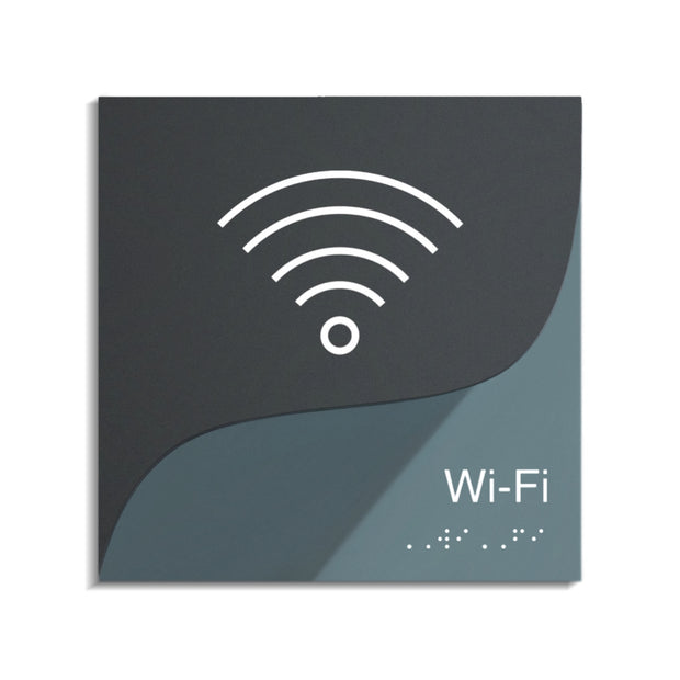 Acrylic Wi-Fi Sign — "Gray Calm" Design