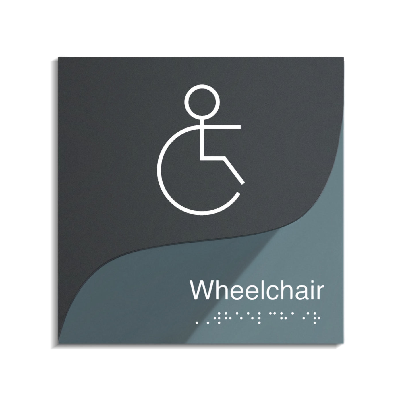 Wheelchair Sign for Restroom: "Gray Calm" Design