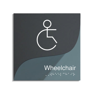 Wheelchair Sign for Restroom: "Gray Calm" Design - Photo #1