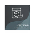 Utility Room Door Sign - Acrylic Door Plate - "Gray Calm" Design - Photo #1