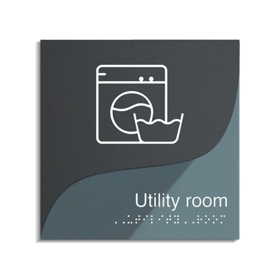 Utility Room Door Sign - Acrylic Door Plate - 