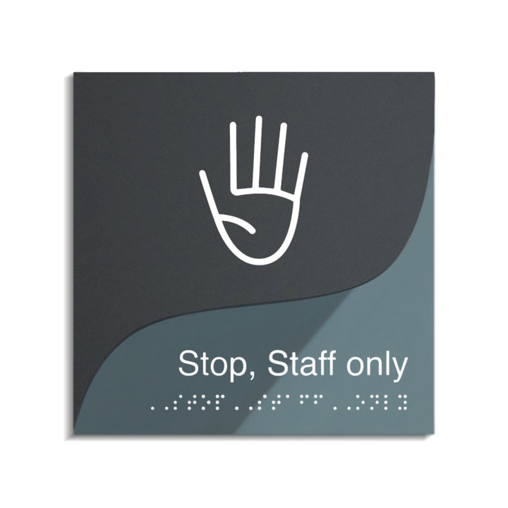 Staff Only Door Sign — Double Acrylic Sign — "Gray Calm" Design