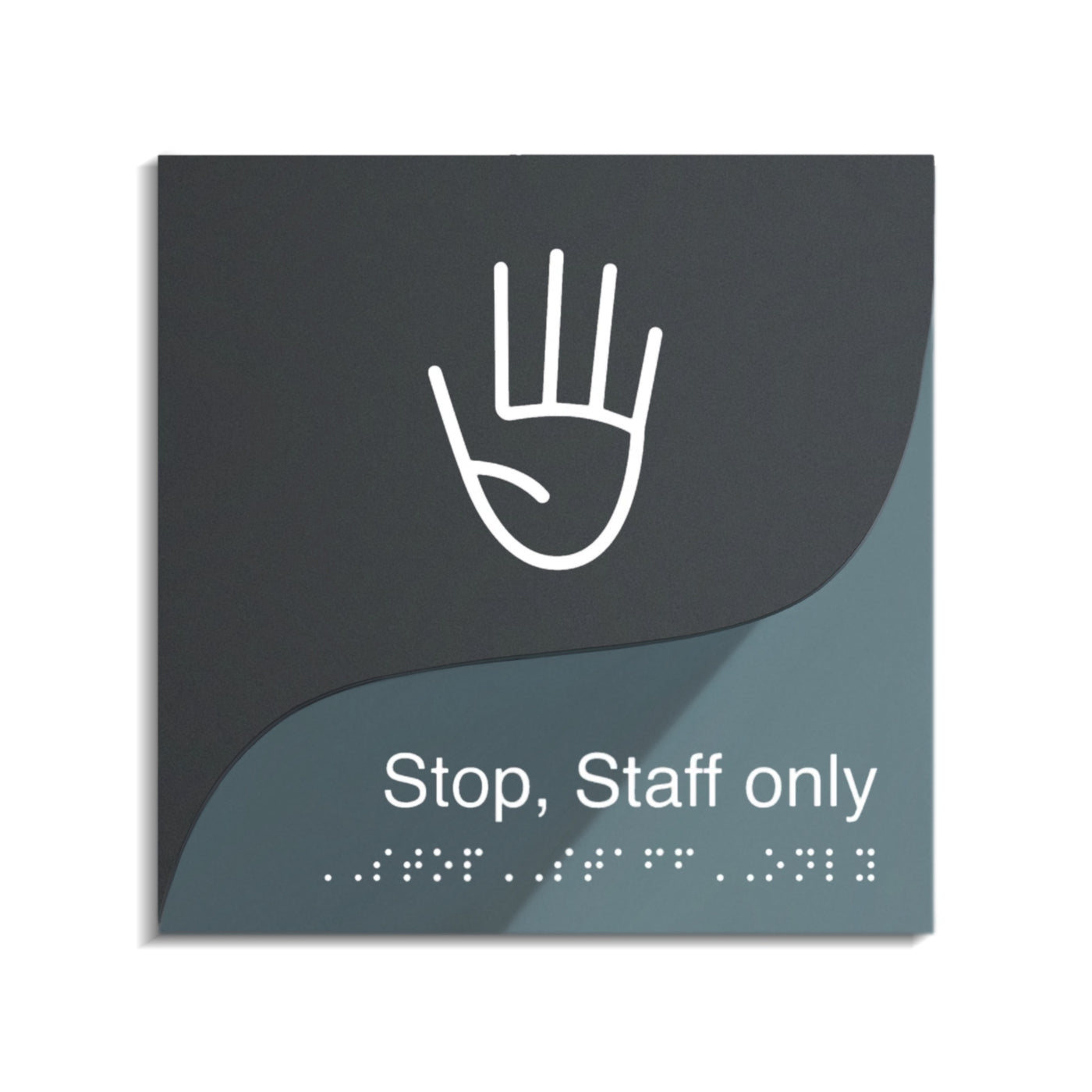 Staff Only Door Sign — Double Acrylic Sign — "Gray Calm" Design