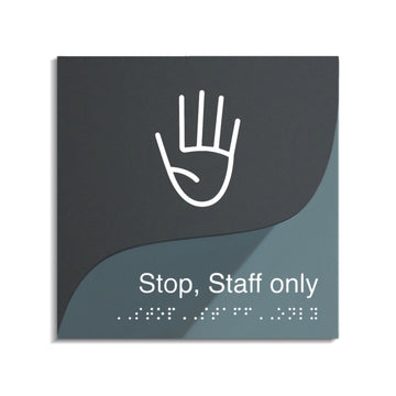 Staff Only Door Sign — Double Acrylic Sign — "Gray Calm" Design - Photo #1