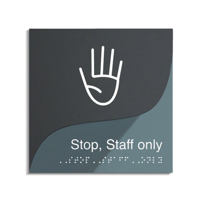 Staff Only Door Sign — Double Acrylic Sign — "Gray Calm" Design