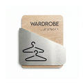 Wardrobe Sign: Stainless Steel & Wood — "Downhill" Design - Photo #1