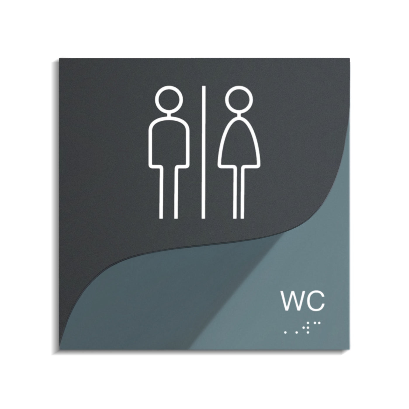 Acrylic WC Toilet Sign — "Gray Calm" Design