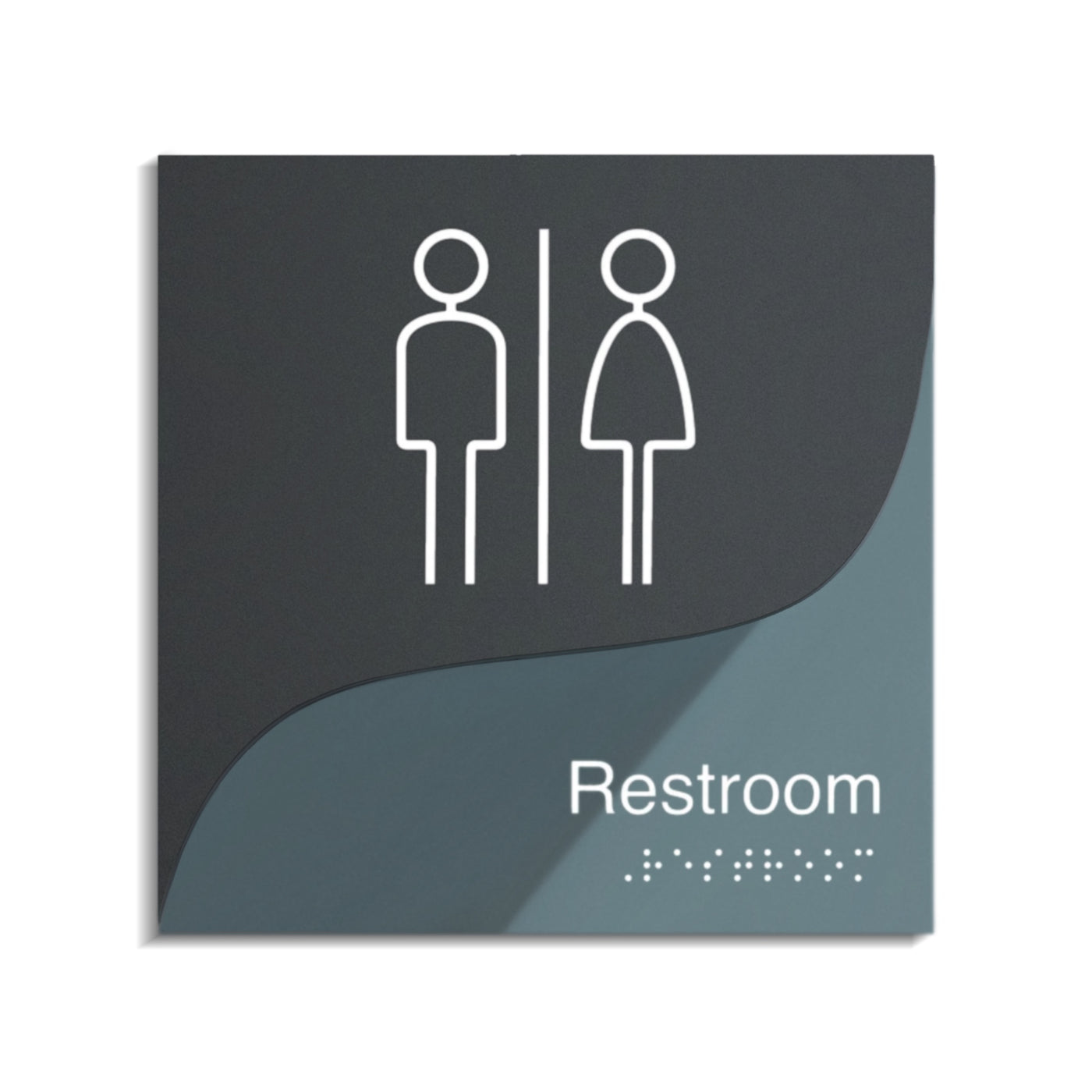 All Gender Bathroom Sign — Acrylic Sign — "Gray Calm" Design