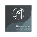 Shower Sign: Double Acrylic Door Sign — "Gray Calm" Design - Photo #1