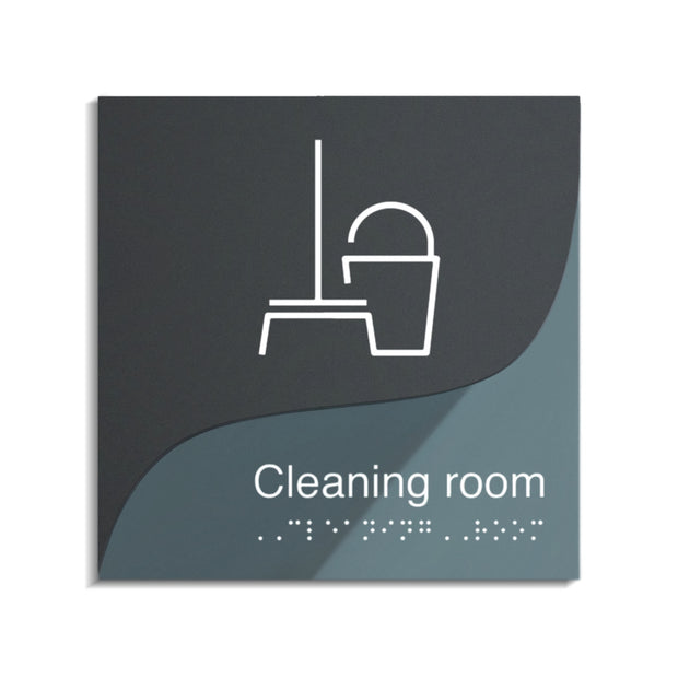 Cleaning Room Signage - "Gray Calm" Design
