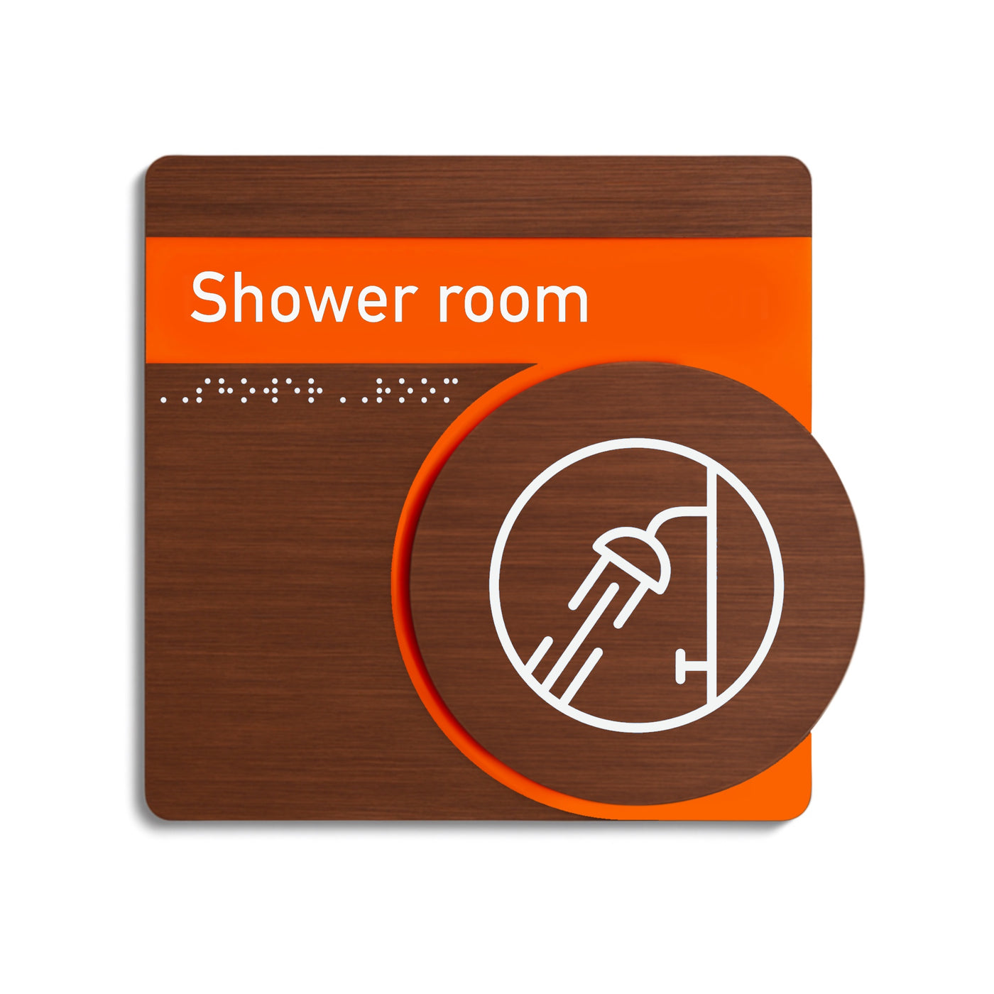 Shower Signage: Wood & Acrylic - "Genova" Design