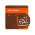 Utility Room Sign: Acrylic & Wood — "Genova" Design - Photo #1
