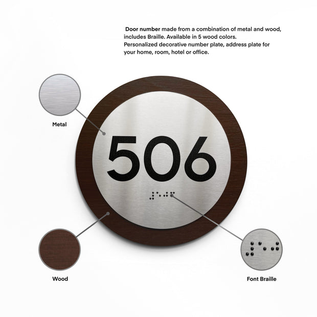 Door Numbers Apartment Door Numbers: Round Sign