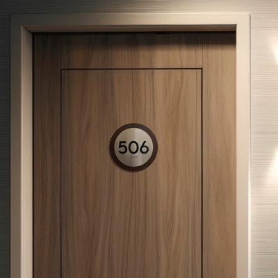 Apartment Door Numbers: Round Sign