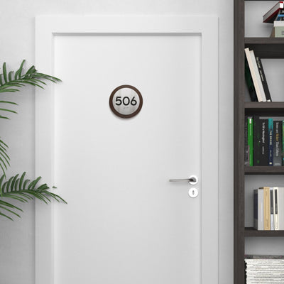 Apartment Door Numbers: Round Sign