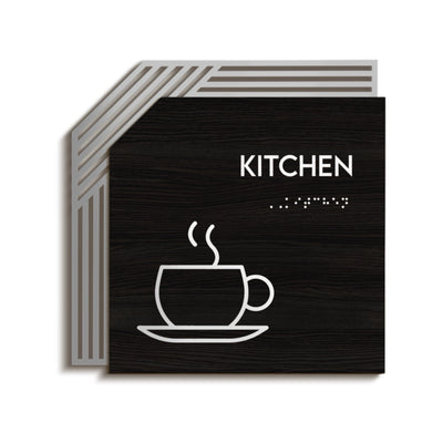 Kitchen Sign: Stainless Steel & Wood  — 