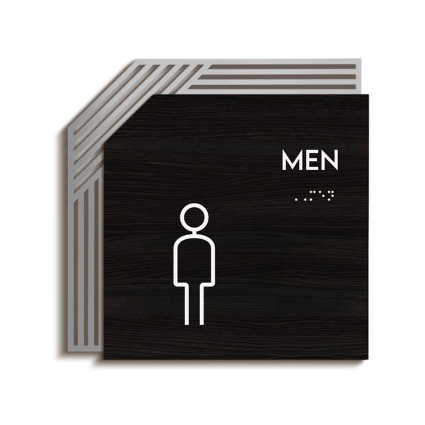 Men's Restroom Sign: " Authentic " Design